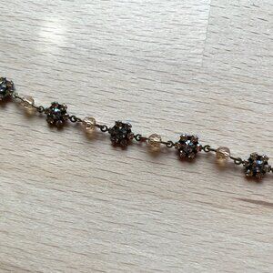 Liz Paiacios S.F. flower bronze champagne tone choker necklace pre-owned